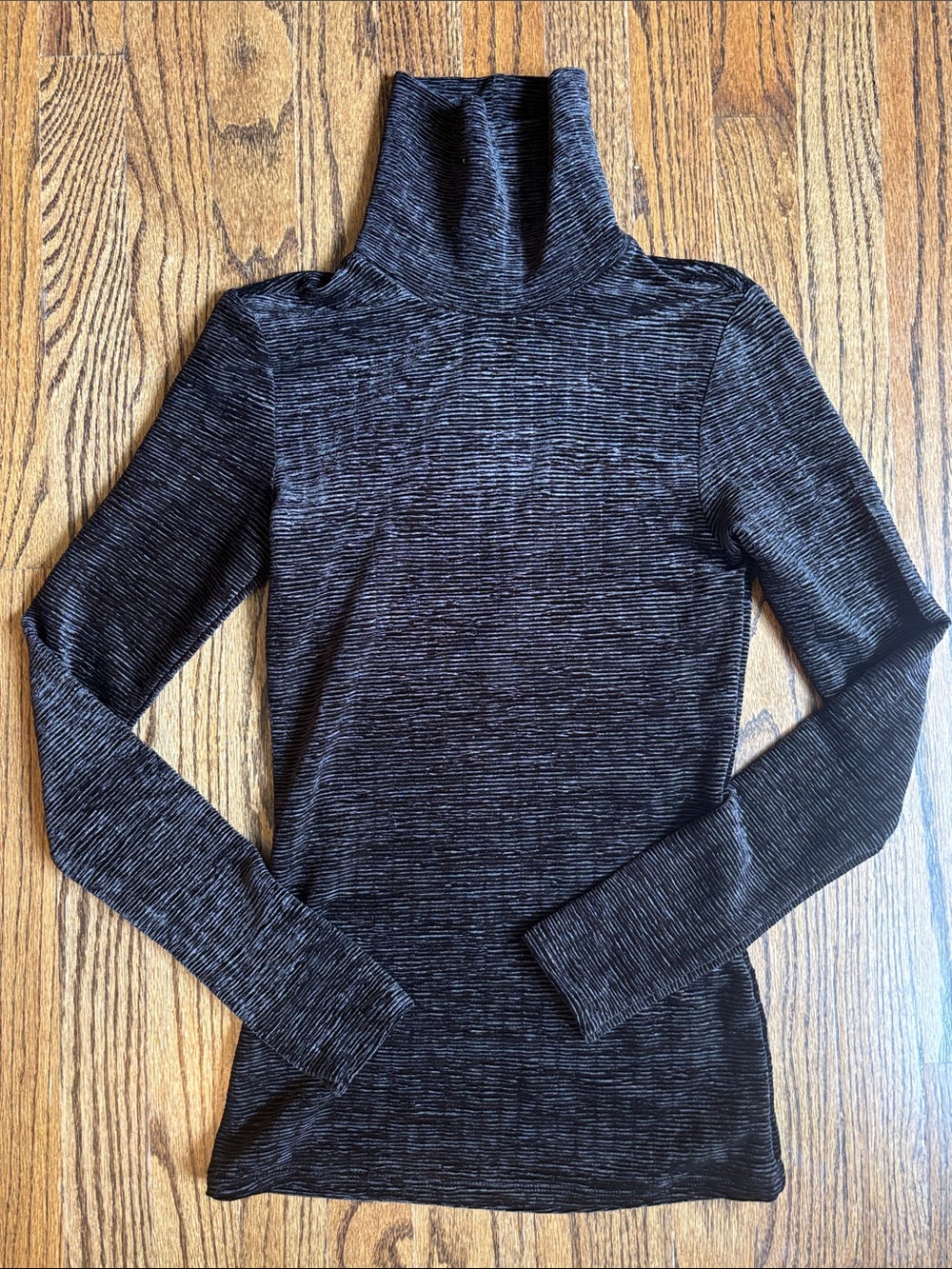 Open Edit Women’s Space-Dye Ribbed Turtleneck Sweater Black